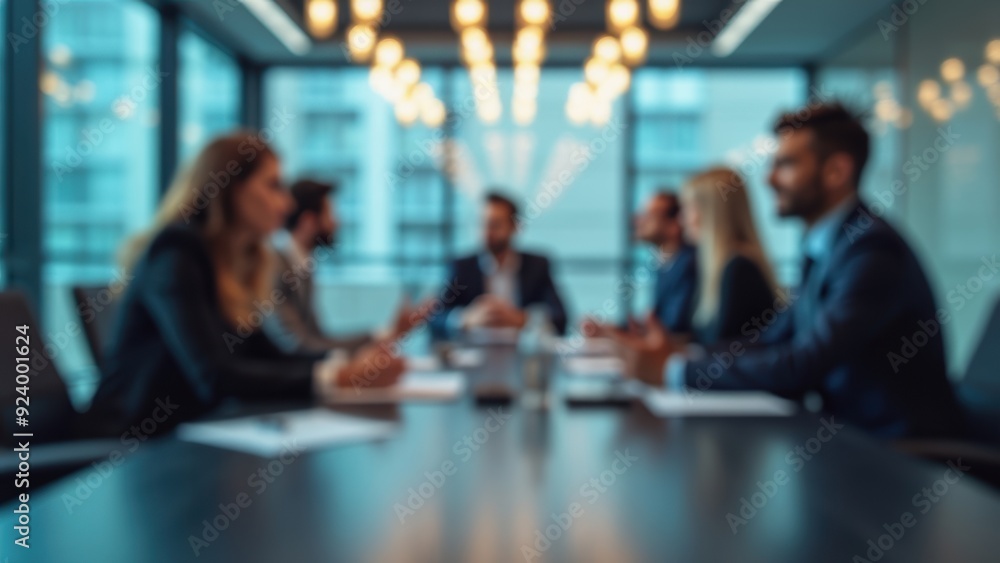 Business Meeting in Blur: Conceptual Image of Corporate Interaction with Bokeh Effect Business Meeting in Blur: Conceptual Image of Corporate Interaction with Bokeh Effect