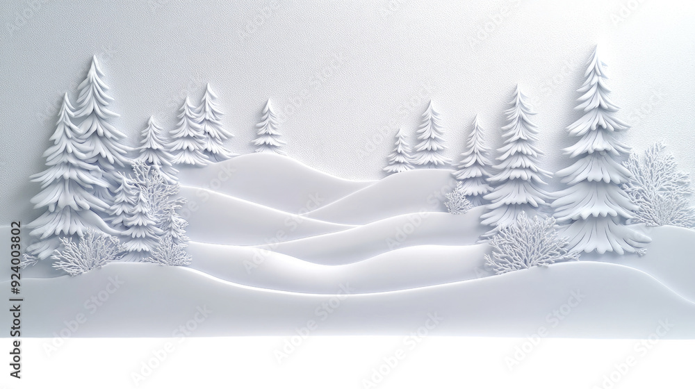 Obraz premium Winter landscape transparent background