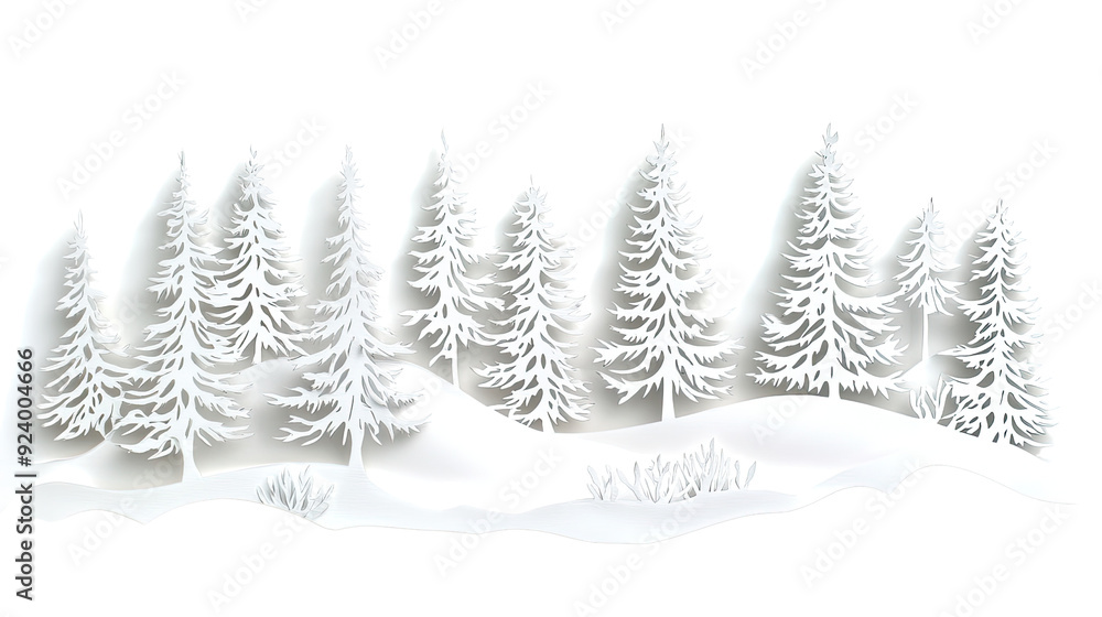 Fototapeta premium Winter landscape transparent background