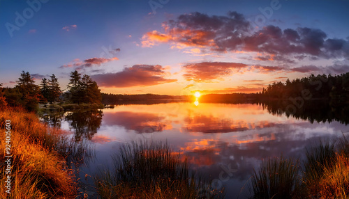  Lake Sunrise and Sunset- A peaceful image capturing the serene beauty of a sunrise and suns_1(394)