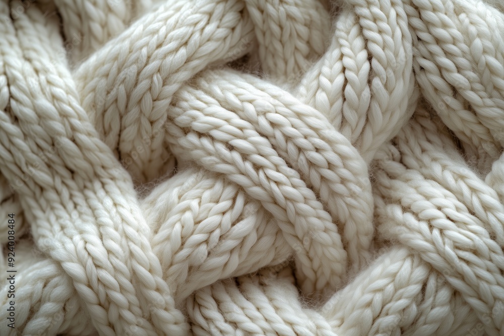 Close-up of intricately woven cream-colored knitting demonstrating texture and craftsmanship Close-up of intricately woven cream-colored knitting demonstrating texture and craftsmanship