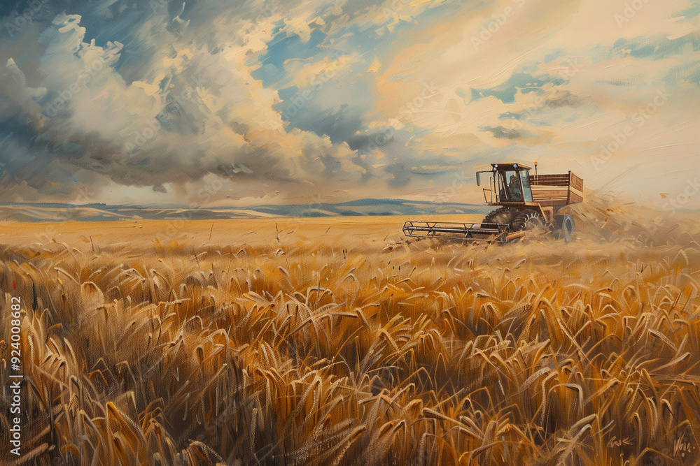 Fototapeta premium New harvest on the field. Generative AI tools
