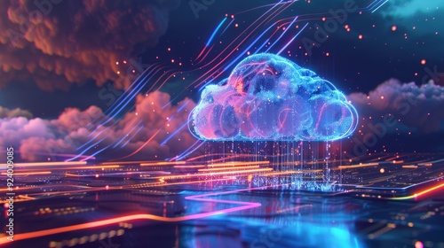 Wallpaper Mural Cloud Computing Data Network Illustration Torontodigital.ca