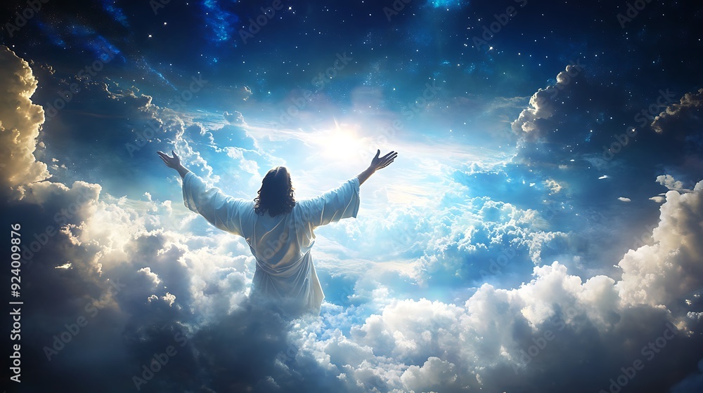 jesus in heaven reaching his arm out towards the world jesus in heaven reaching his arm out towards the world