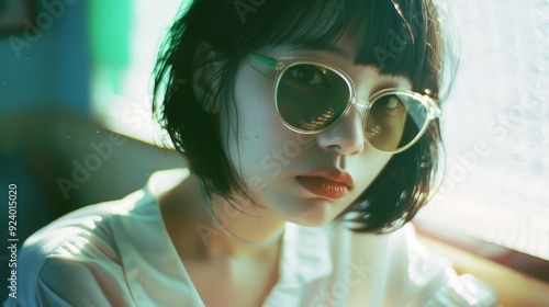 女, 女性, 女の子, アジア人, 日本人, メガネ, サングラス, 夏, メガネをかけた女性, メガネをかけた女の子, 可愛い, 美人, woman, female, girl, asian, japanese, glasses, sunglasses, summer, glasses-wearing woman, glasses-wearing girl, pretty, beautiful