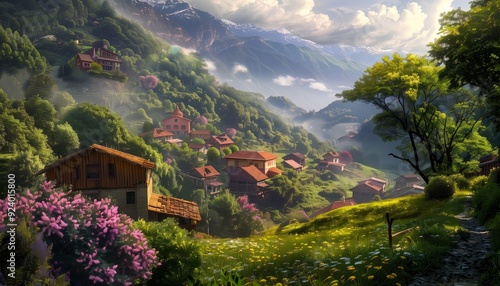 Wallpaper Mural Village natural high definition photography Torontodigital.ca