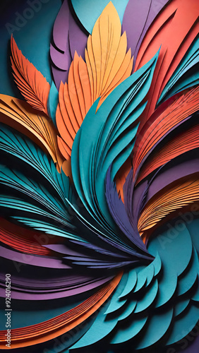 Wallpaper Mural abstract paper cut background  Torontodigital.ca