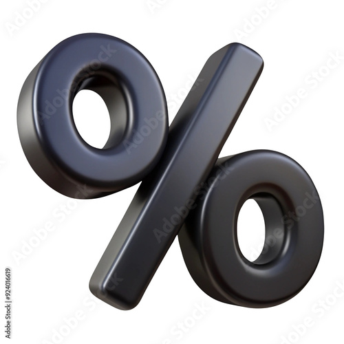 Obraz na płótnie 3D Black Percentage Sign