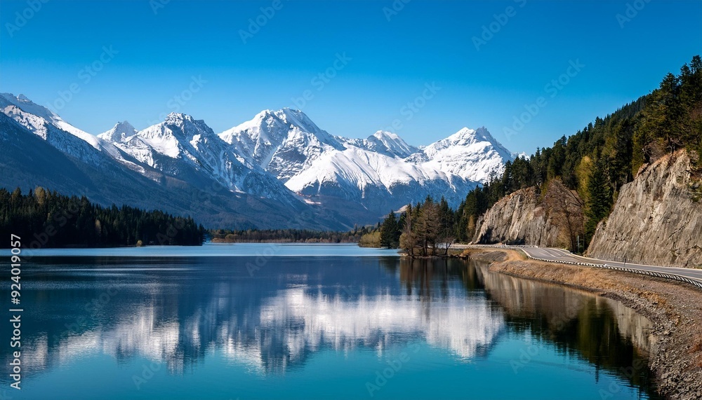 Fototapeta premium lake and mountains