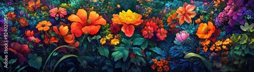 Wallpaper Mural Vibrant Floral Arrangement with Orange and Yellow Blossoms Torontodigital.ca