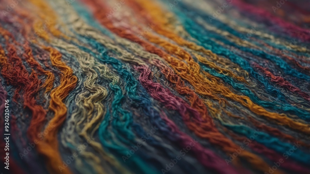 Obraz premium A modern tapestry featuring abstract swirls of color ripples as well as twis also known asts in the gentle wind.