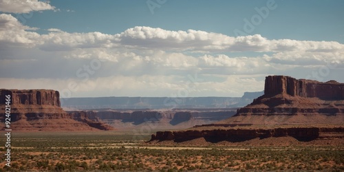 Scenic panoramic view of Valley of the Gods, Utah. photo