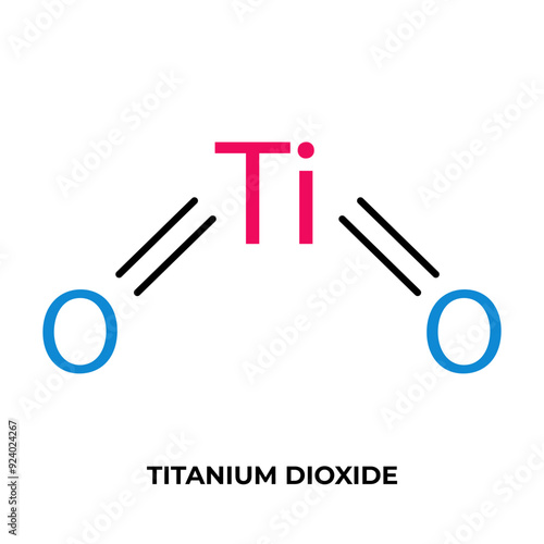 Titanium dioxide chemical structure compound icon symbol design vector