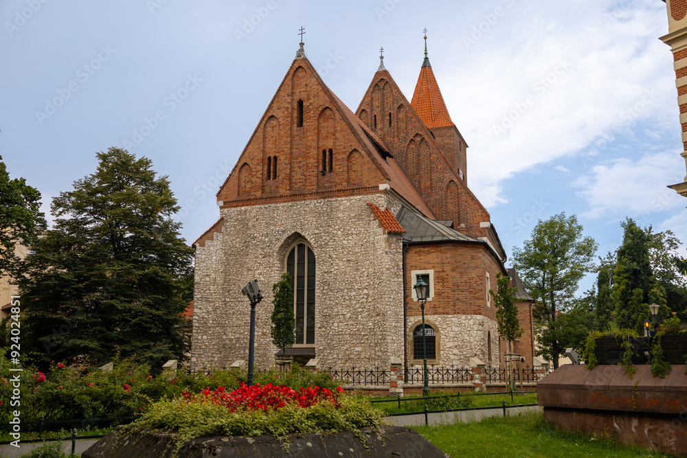 Krakow, Poland, Europe, 2 August 2024: Churches and historical buildings in and around the Main Square Krakow, Poland, Europe, 2 August 2024: Churches and historical buildings in and around the Main Square