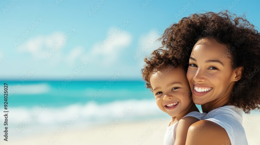 A joyful mother and her child share a beautiful moment at the beach, showcasing love, happiness, and family connection. A joyful mother and her child share a beautiful moment at the beach, showcasing love, happiness, and family connection.