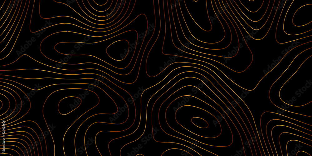Abstract light pattern Vector illustration. Topographic map background concept. Vibrant neon lights pulsating patterns. Colorful topography contour lines isolated on black background. Abstract light pattern Vector illustration. Topographic map background concept. Vibrant neon lights pulsating patterns. Colorful topography contour lines isolated on black background.
