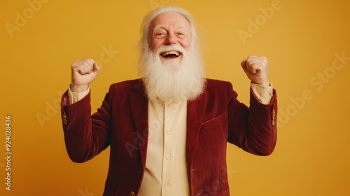 The joyful elderly man photo