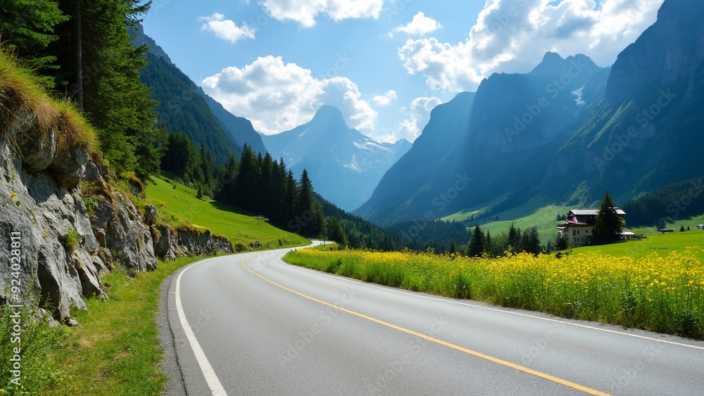 Fototapeta premium mountain road in the mountains