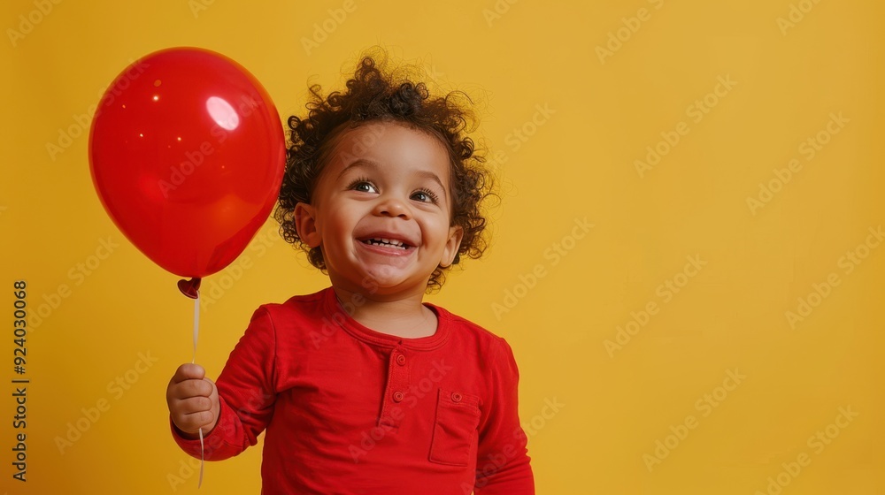 The smiling toddler with balloon The smiling toddler with balloon