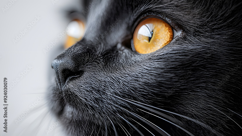 Close-Up of a Cat's Face with Intense Eyes Close-Up of a Cat's Face with Intense Eyes