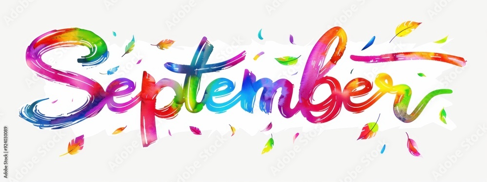 Rainbow lettering on a white background that says Rainbow lettering on a white background that says