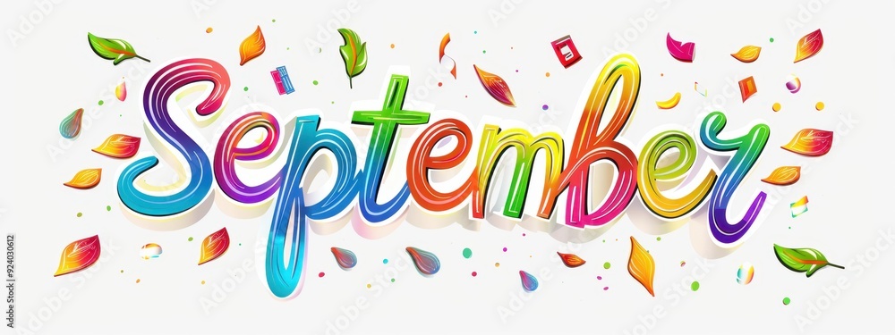 Rainbow lettering on a white background that says Rainbow lettering on a white background that says
