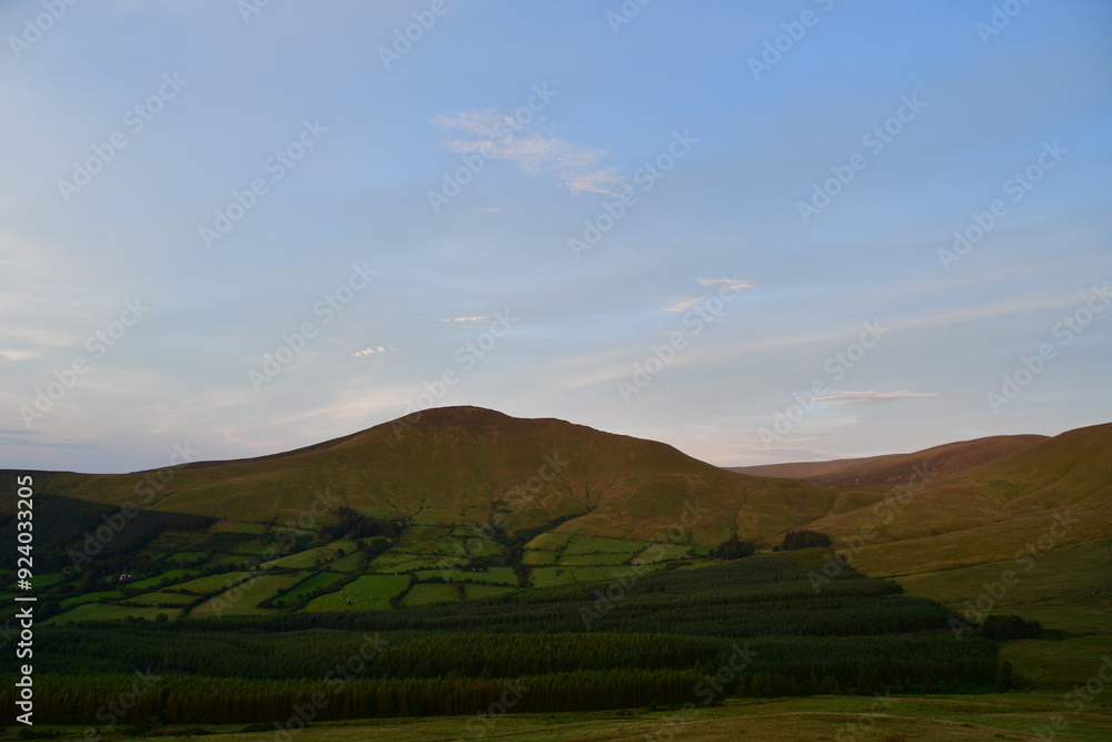 Fototapeta premium Sunset in Galty Mountains, Galtee Mountains, Co. Tipperary, Ireland