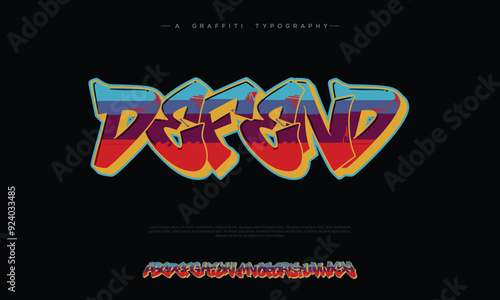 Street Graffiti Tag Font, handwritten Typography vector art. A, B, C, D, E, F, G, H, I, J, K, L, M, N, O, P, Q, R, S, T, U, V, W, X, Y, Z and Arab numerals 0, 1, 2, 3, 4, 5, 6, 7, 8, 9 Graffiti font.
