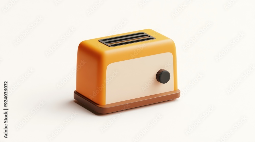 Retro Yellow Toaster on Light Background Depicting Minimalist Design and Simplicity Retro Yellow Toaster on Light Background Depicting Minimalist Design and Simplicity
