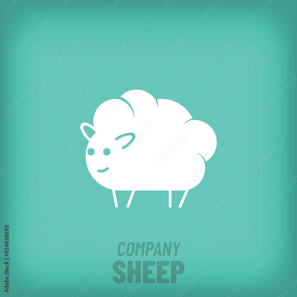 Naklejka premium Unique sheep modern logo. Livestock company and farm animal icon. vector