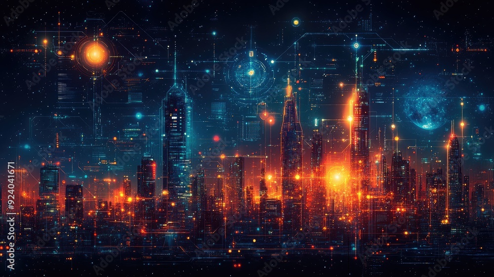 Naklejka premium Futuristic Illustration of Skill Development Depicting Progress