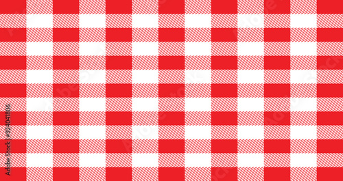 red and white checkered tablecloth