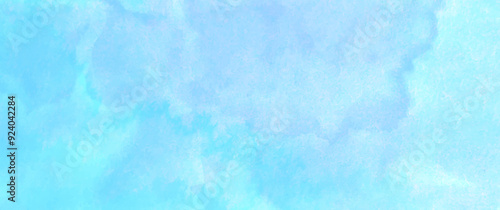 Blue vector watercolor texture. Christmas template for design. Hand drawn blue abstract vector illustration for background, cover design, interior decor and poster. Grunge surface. Empty blank. 