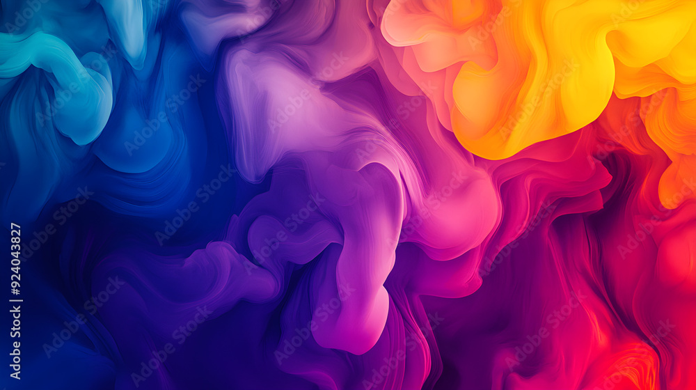 A vibrant banner featuring all five colors blending smoothly, creating a dynamic and energetic abstract design that captures attention A vibrant banner featuring all five colors blending smoothly, creating a dynamic and energetic abstract design that captures attention