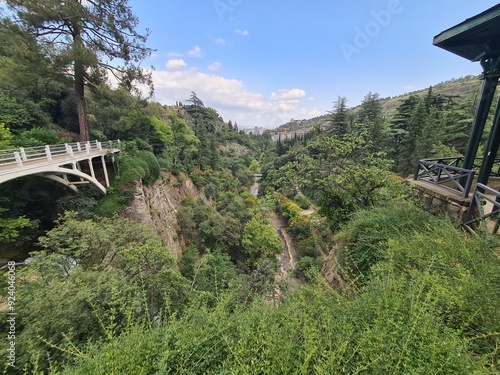 nature area photography, cliff view in tbilisi, georgia photo