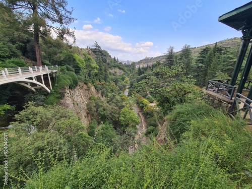 nature area photography, cliff view in tbilisi, georgia photo