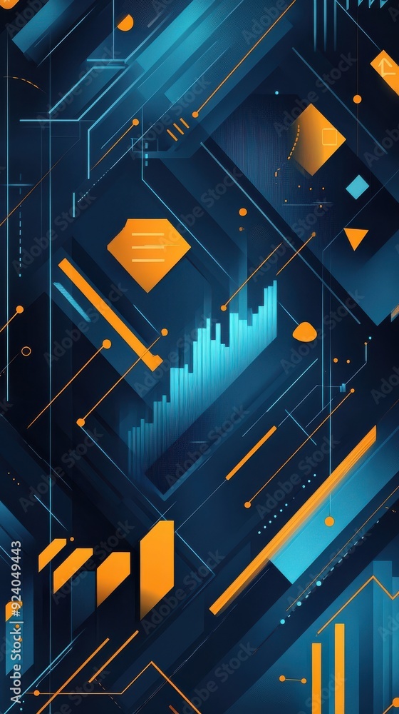 Flat geometric pattern of financial charts and graphs, animated in a seamless loop with soft transitions, creating a modern and eye-catching background Flat geometric pattern of financial charts and graphs, animated in a seamless loop with soft transitions, creating a modern and eye-catching background