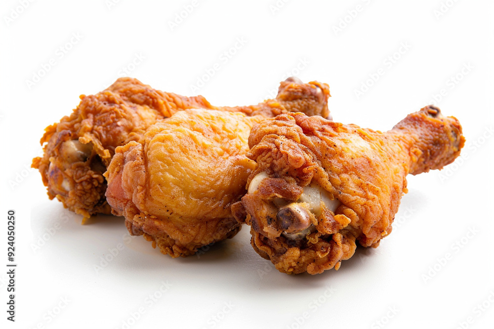 Fried Chicken Legs on White Background Fried Chicken Legs on White Background