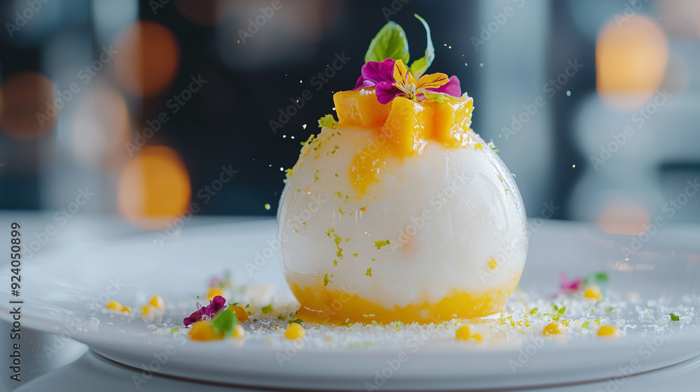 Stunning Vegan Molecular Dessert with Mango and Coconut Stunning Vegan Molecular Dessert with Mango and Coconut