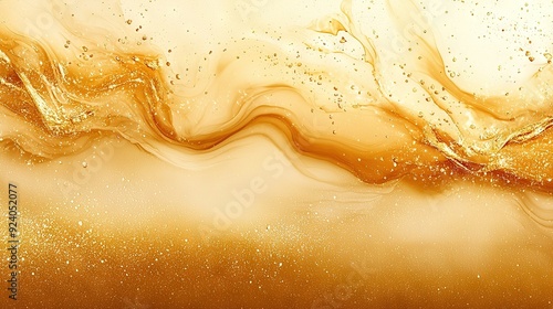  A yellow and brown background with bubble and gold fleck details on the lower part of the image