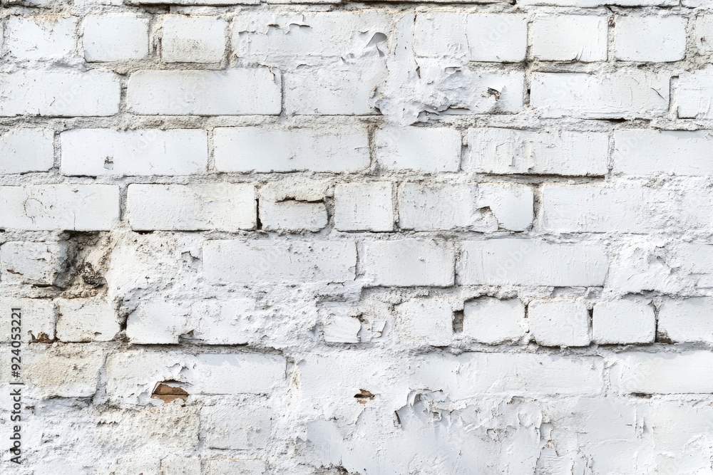 White painted old brick Wall panoramic background , ai White painted old brick Wall panoramic background , ai