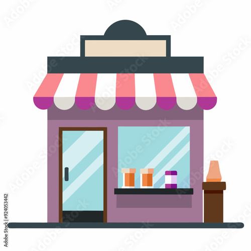 a salon shop , white background