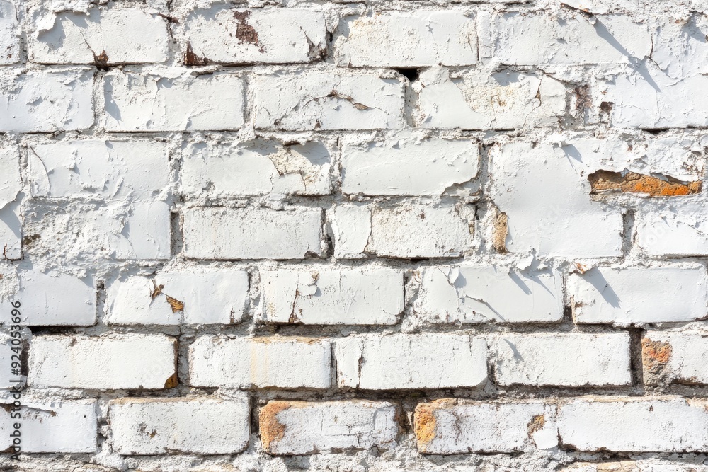 White painted old brick Wall panoramic background , ai White painted old brick Wall panoramic background , ai