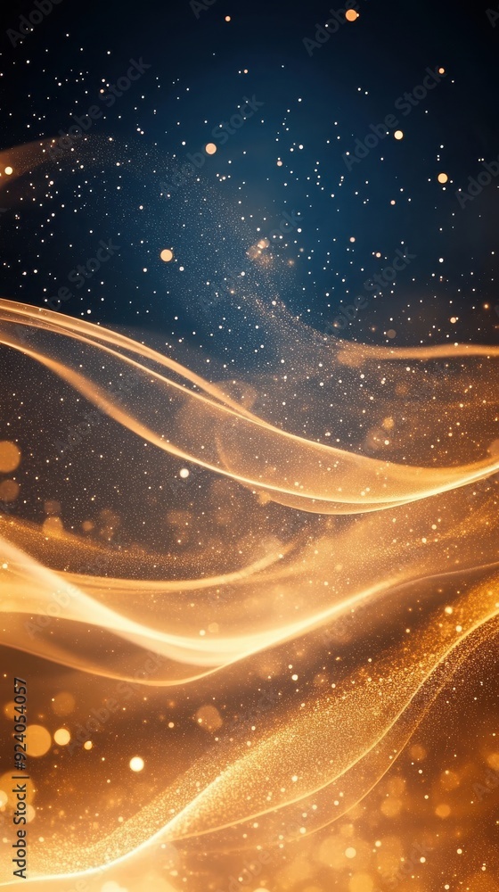 Seamless particle loop with shimmering, star-like elements moving in a ...