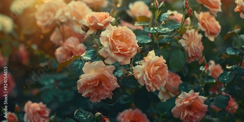 Wallpaper Mural Beautiful Perennial Spray Rose Lovely Lydia Bloom in a Country Garden Yard Torontodigital.ca