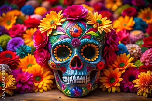 Traditional Calavera (Sugar Skull) for Dia de Los Muertos (Day of the Dead) a Mexican holiday.