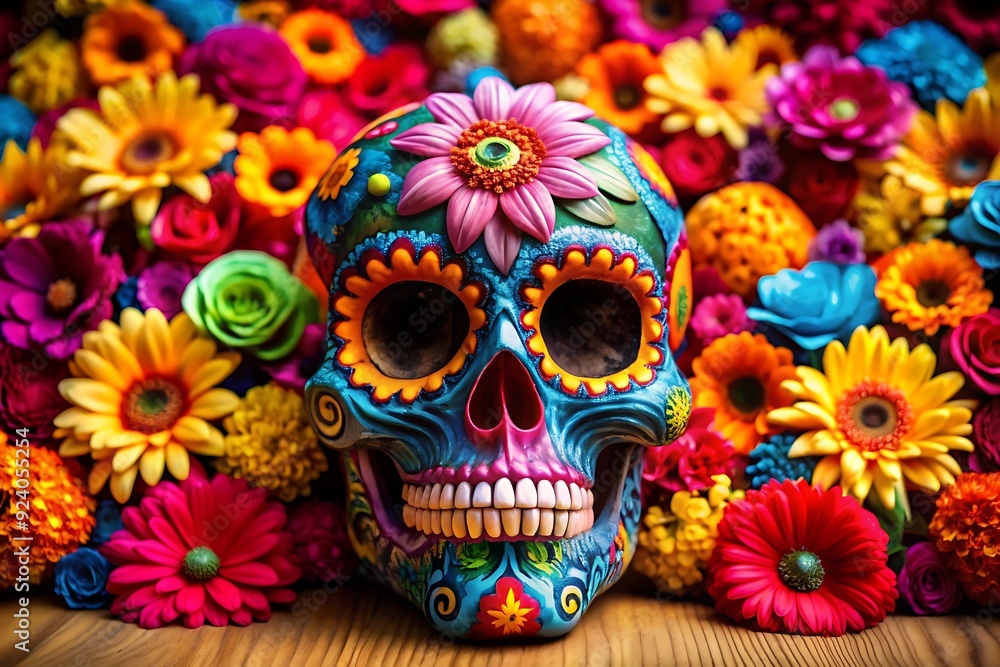 Traditional Calavera (Sugar Skull) for Dia de Los Muertos (Day of the Dead) a Mexican holiday. Traditional Calavera (Sugar Skull) for Dia de Los Muertos (Day of the Dead) a Mexican holiday.
