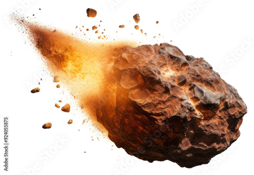 Obraz na płótnie PNG Fiery meteorite in space