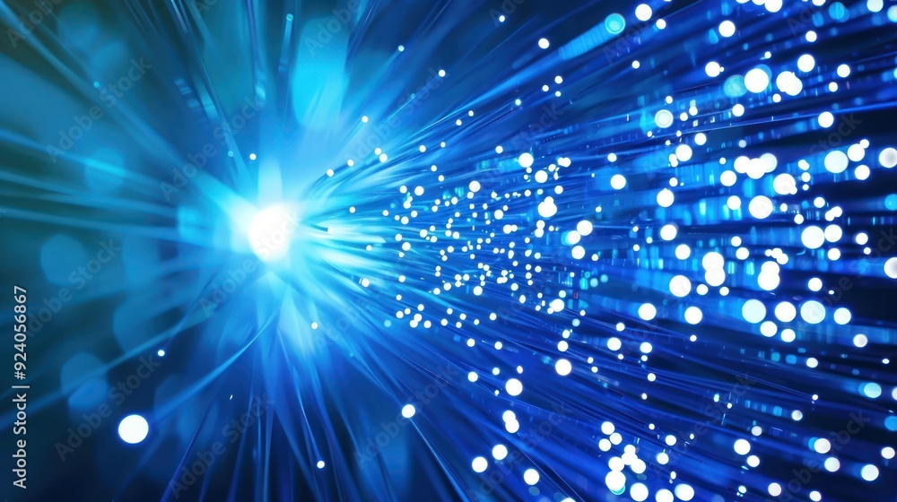 Fototapeta premium Abstract Blue Fiber Optic Lights