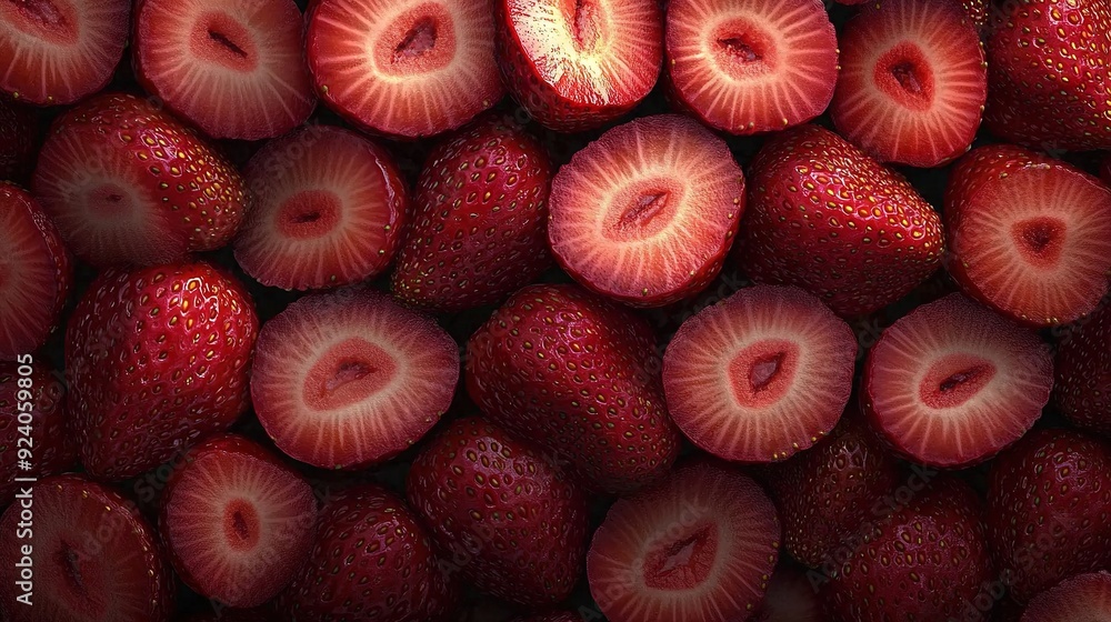 A picture of strawberries cut into pieces, with a strawberry bitten from one on top of the pile A picture of strawberries cut into pieces, with a strawberry bitten from one on top of the pile